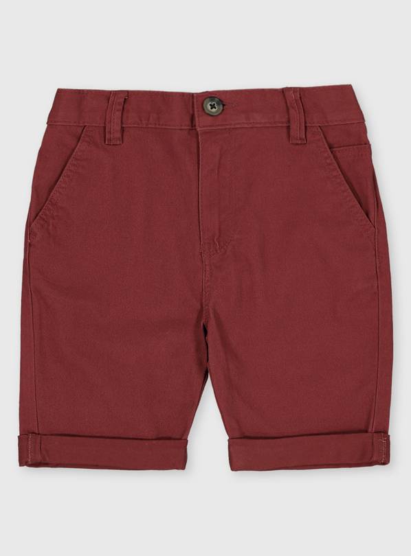 Burgundy Chino Shorts - 1-1.5 years